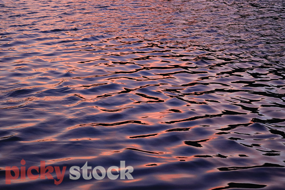 Pink & Purple sunset hue on the rippled water.