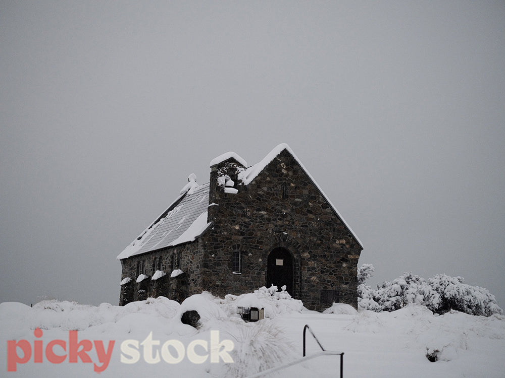 The Church of the Good Shepherd in winter coverd by snow