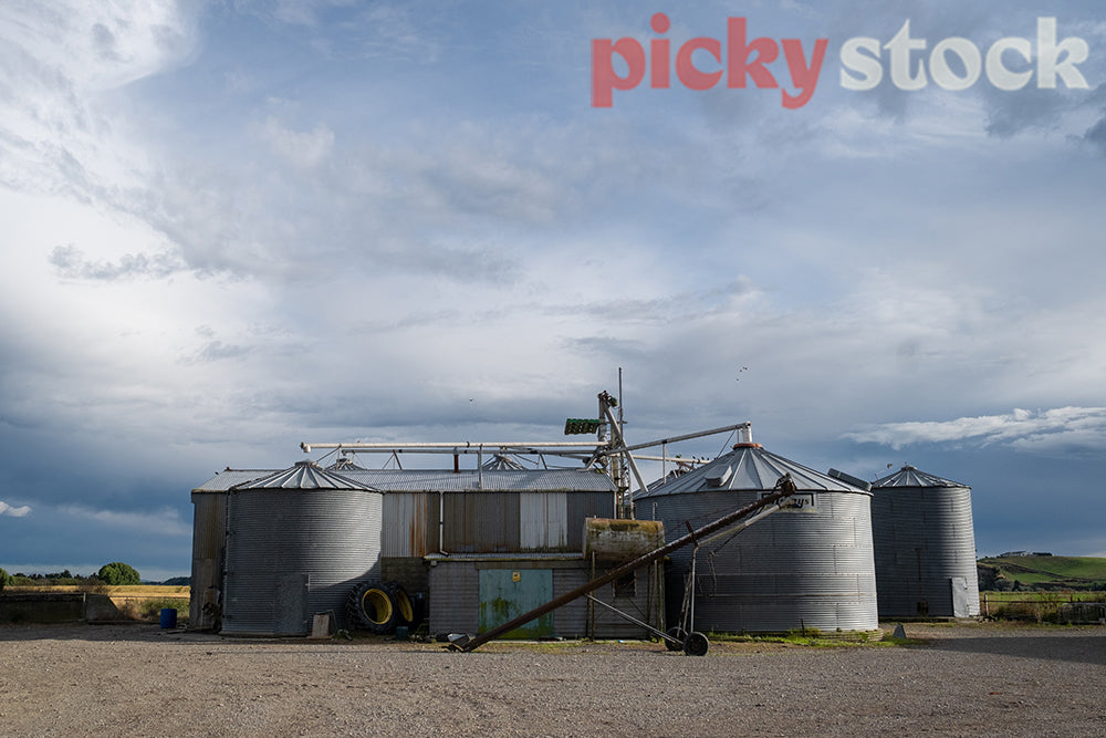 Grain silos on farm