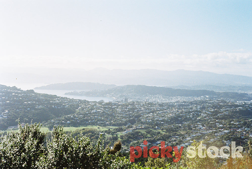 View from Johnston Hill looking out over Karori and Wellington