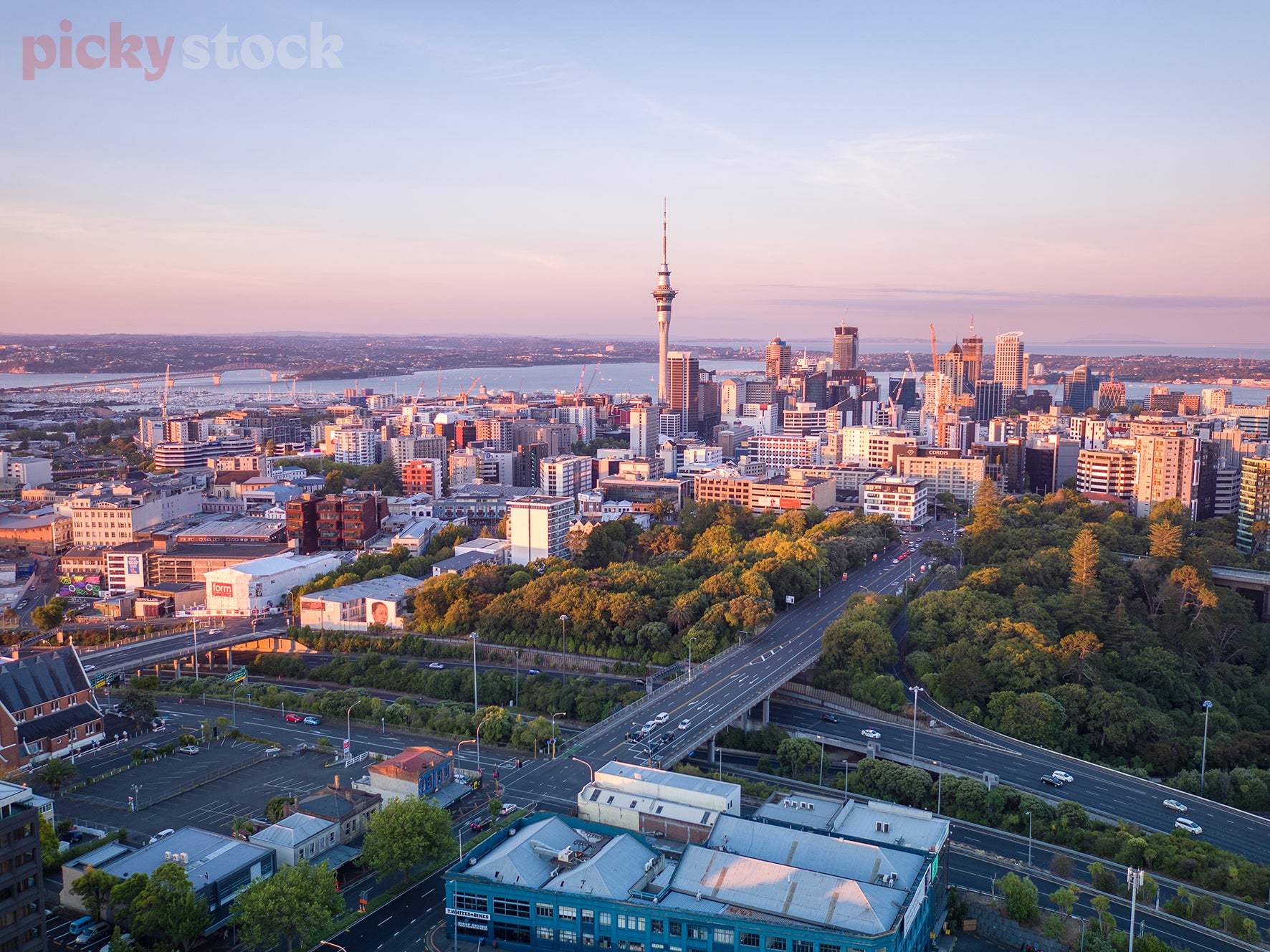Aerial view from Eden Terrace, Auckland.