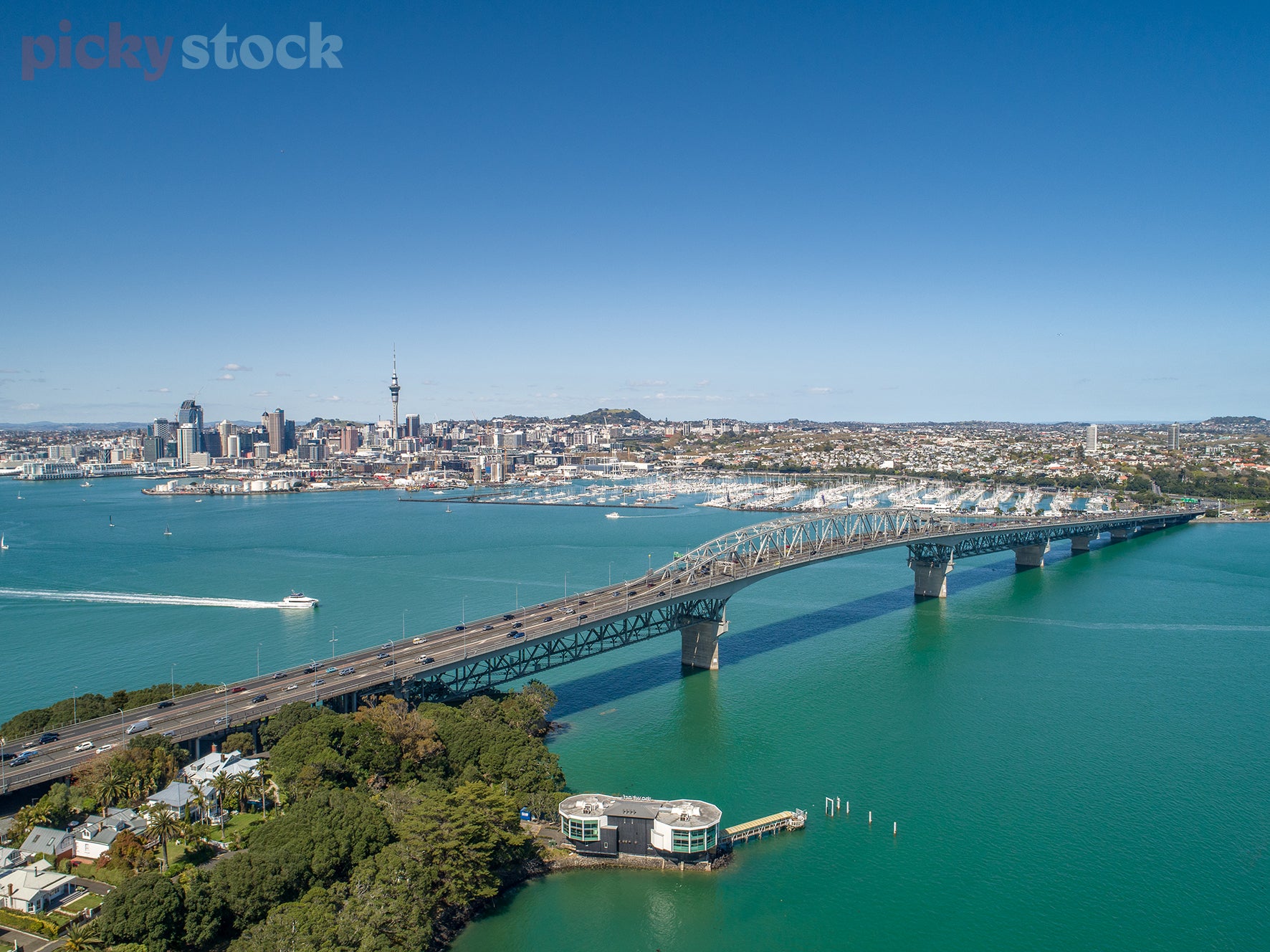 Aerial view of Auckland Harbour Bridge II