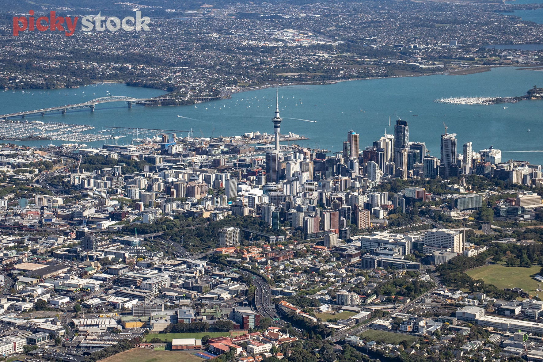 Aerial view of Auckland CBD