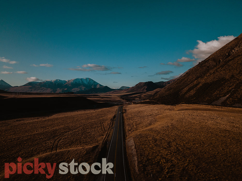 Aerial shots of Castle Hill nz country road