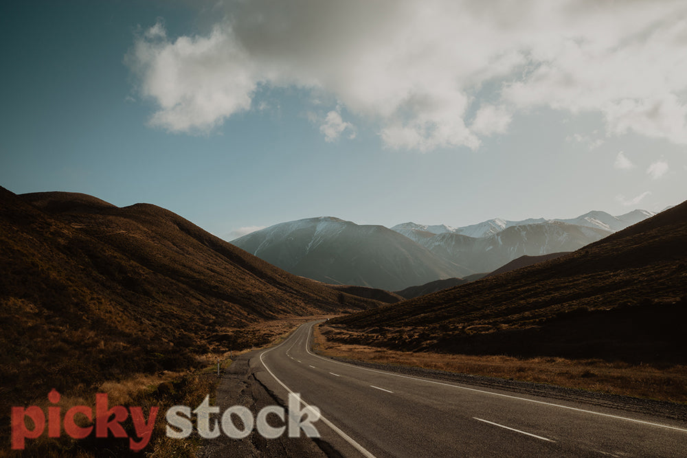 Castle Hill views, long kiwi rural road