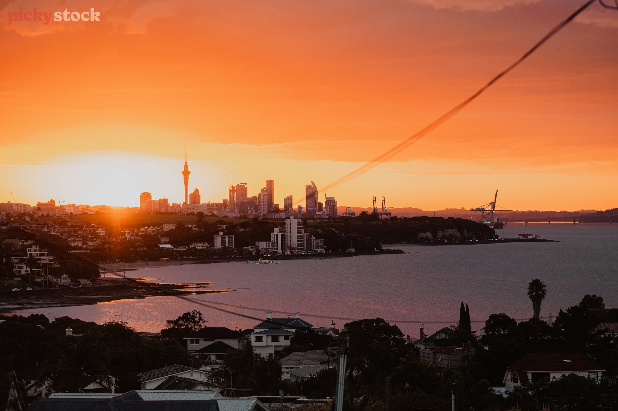 Sunset views of Auckland City