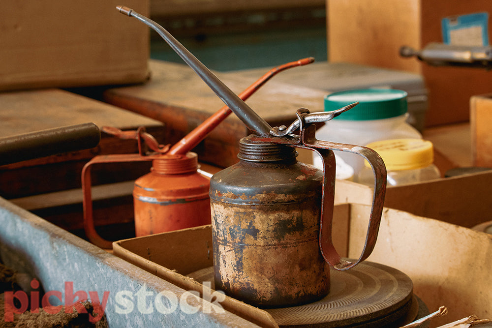 Vintage Oil Can, Garage Tools